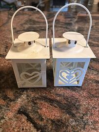 Lanterne decorative bianche con cuore