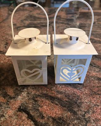 Lanterne decorative bianche con cuore