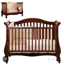 lettino culla pali in legno noce 