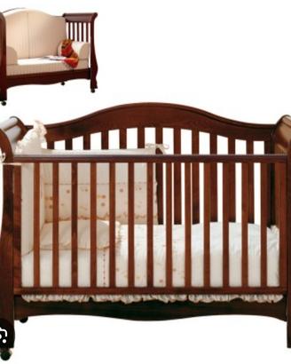 lettino culla pali in legno noce 