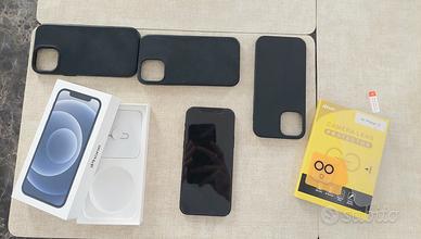 Iphone 12 128 GB con 3 cover, 3 vetri protettivi 