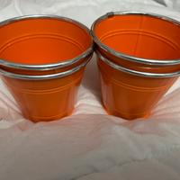 Set 4 vasi metallo diametro 12 cm arancione