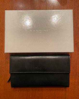 Portafoglio in pelle nera Nannini