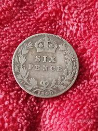 Moneta inglese antica in argento 