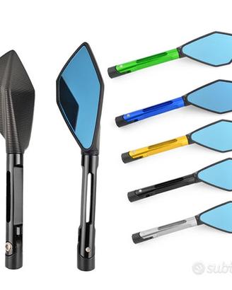 Specchietti ergal stelo lungo silver nero