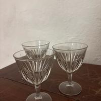 Set 3 Calici Vintage in Vetro Lavorato