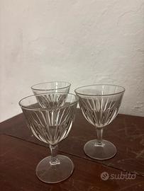 Set 3 Calici Vintage in Vetro Lavorato