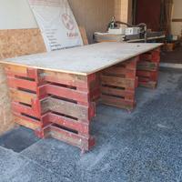 Tavolo lavoro in pallet con ruote