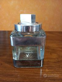 Art Deco' Contenitore Vetro con tappo incisioni 