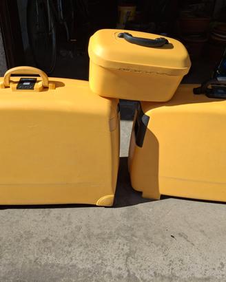 Set 3 valigie Delsey rigide vintage gialle a ruote