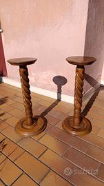 Colonne porta vaso in legno