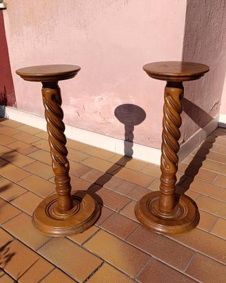 Colonne porta vaso in legno