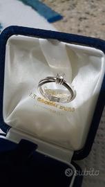 Anello in oro bianco 18k 750 con diamante naturale