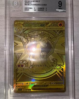 Carte Pokemon Charizard Jap Mewtwo ita BGS 9 9,5