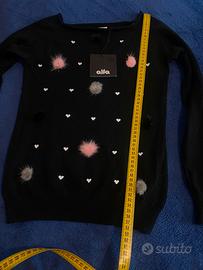 Golf nero elasticizzato collo a barchetta tg 40/42