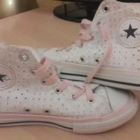 Scarpe Converse Bimba stoffa e pelle num 33 Rosa