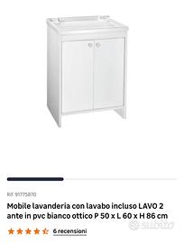 Mobile lavanderia con lavabo incluso