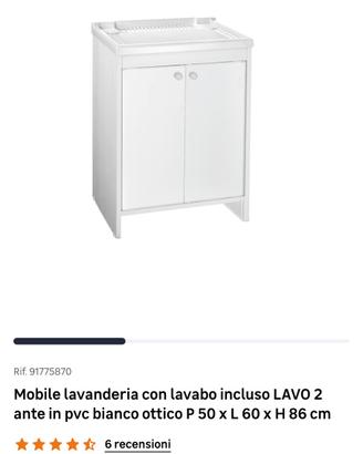 Mobile lavanderia con lavabo incluso