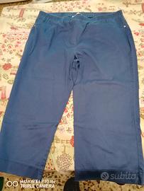 Pantaloni Carla Ferroni in Cotone taglia 48 blu 