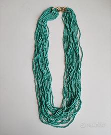 Girocollo multifilo in corallini turchesi 