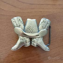 fibbia per cinture cowboy in ottone