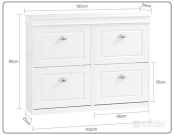 Set 3 scarpiere nuove “SoBuy” bianche - scarpiera