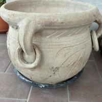 Vaso in terracotta decorato stile rustico
