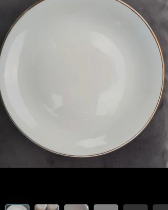 Set di 6 piattini da Dessert Avorio con  bord  Oro