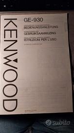manuale istruzioni GE 930 KENWOOD EQ GRAFICO