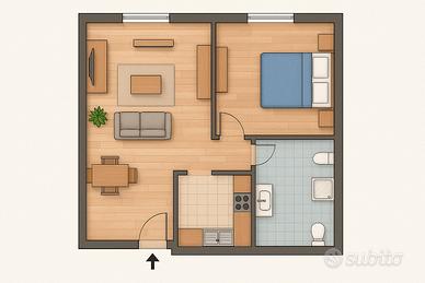 Bilocale con balcone a 600 euro TUTTO INCLUSO