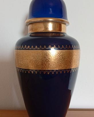 Vaso Urna Royal Porzellan Bavaria KPM Cobalto Oro 