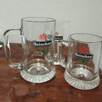 Boccali da birra in vetro + bicchiere Heineken