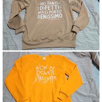 2 felpe con scritta divertente tg.S NUOVE