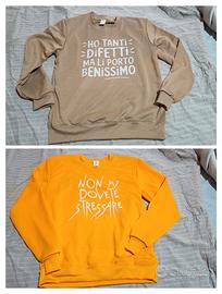2 felpe con scritta divertente tg.S NUOVE