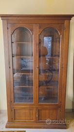 Cristalliera vetrina noce nazionale Pregno