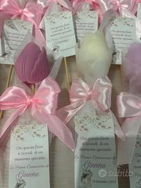Candela Fiore Artigianale - Bomboniera Battesimo