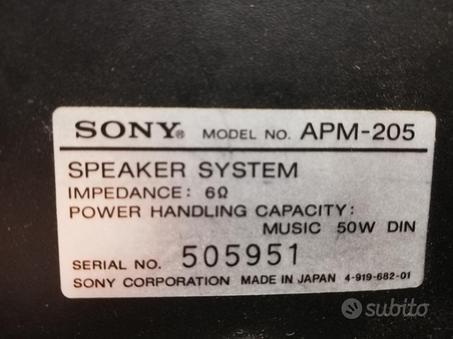 altoparlanti sony APM 205 Audio Video In vendita a Bergamo