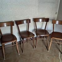 Set 4 sedie in legno vintage