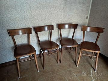 Set 4 sedie in legno vintage