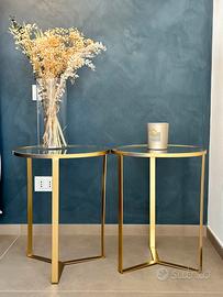 N. 2 Tavolini Oro e Vetro nuovi