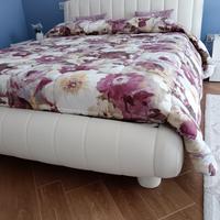 Letto matrimoniale 160x200 ecopelle bianco