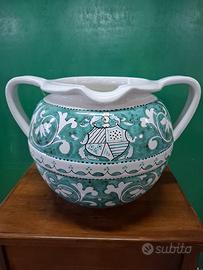 vaso porta piante con manici in ceramica deruta