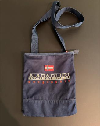 Borsello da uomo blu in tela Napapijri