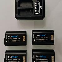 Bundle 4x Batterie DMW-BLK22 e caricatore dual slo