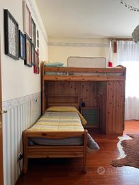 Letto a castello, con letto scorrevole