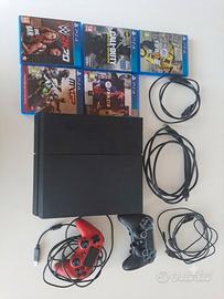   playstation 4 + cavi + 5 giochi + 2 controller 