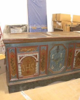Cassapanca Antica  Tirolese dipinta  XVIII secolo