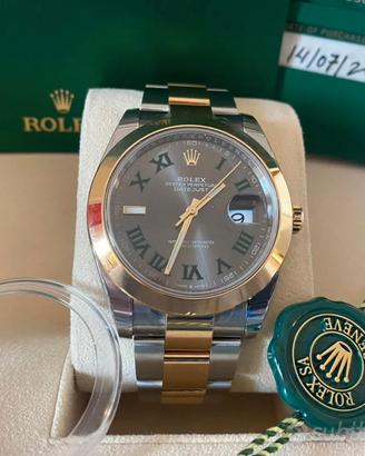 Rolex datejust acciao oro Wimbledon pellicolato 41