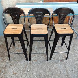 sgabelli ferro e legno
