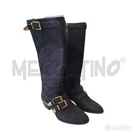 STIVALI D CHLOE SCAMOSC. NERE 2 FIBIE DORATE